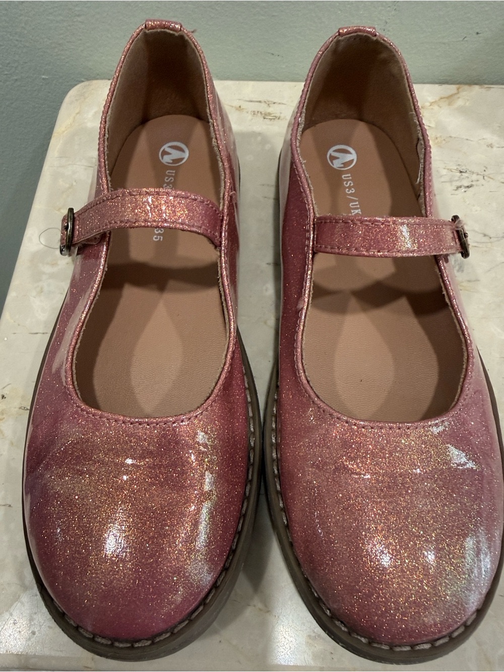 Girls Glitter Mary Jane Dress Shoes in Pink - US 3